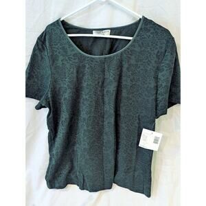 Woman's Hunter Green Jacquard Knit Top – Hunter Green 1X NWT